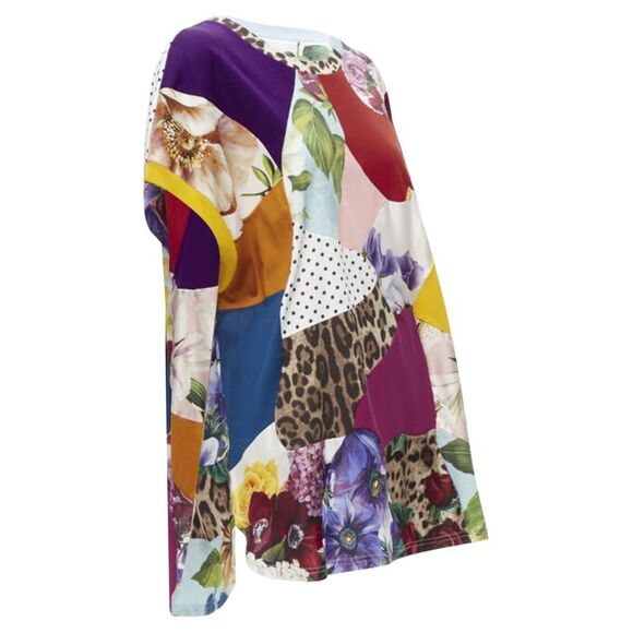 Dolce & Gabbana Sicilian Patchwork cap sleeve cotton casual dress